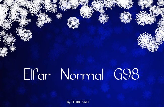Elfar Normal G98 example